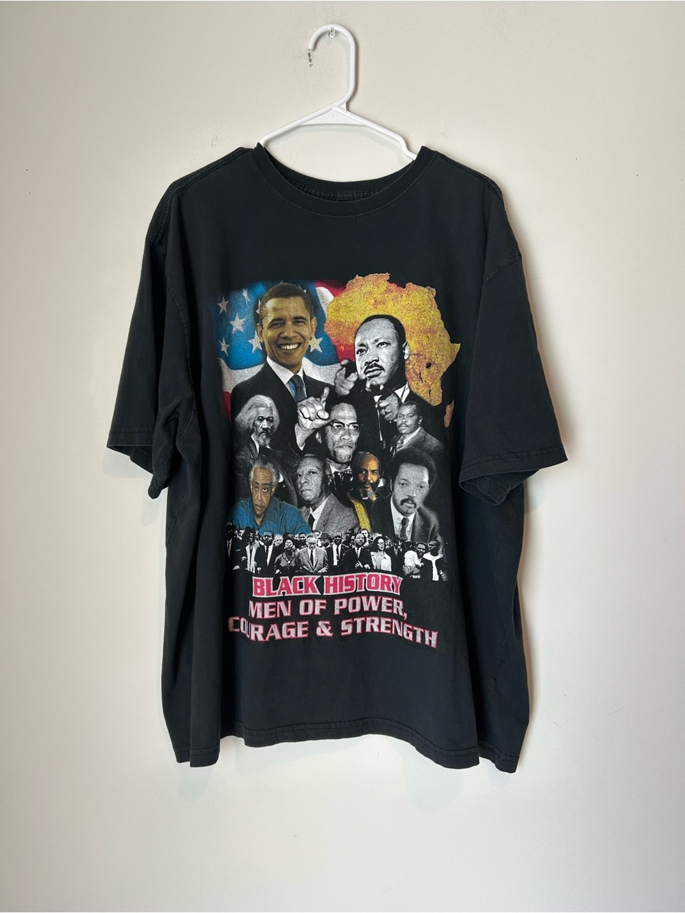 Black History Men of Power Courage and Strength 2X T-shirt